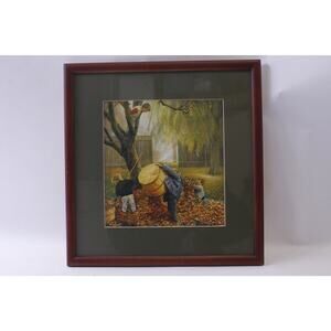 Fall Leaves, Greg Olsen, Print, Framed, Glass Cover, Children Gathering